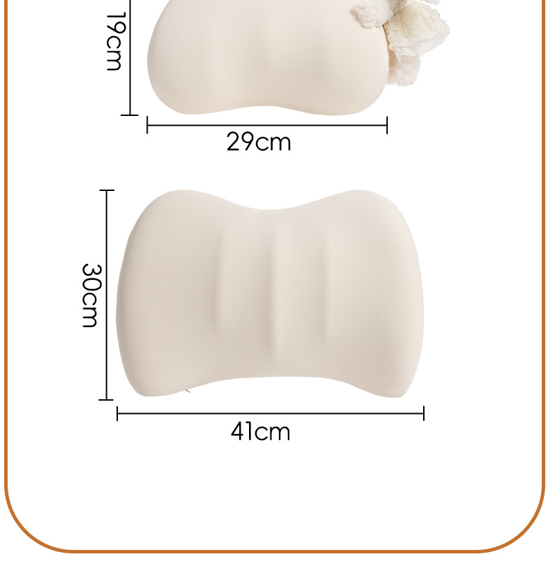 Blue Rain Ice Silk Car Headrest and Lumbar Support Rabbit Breathable Car Seat Cushion Cute Seat Waist Support Pillow Summer