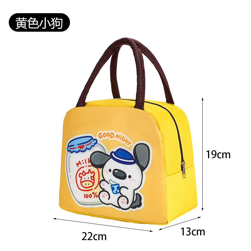 Bolsa para lonchera con aislamiento de papel de aluminio, bolsa de mano con dibujos animados, bolsa de almuerzo para el trabajo de estudiantes, bolsa de almuerzo con aislamiento para niños, bolsa bento.
