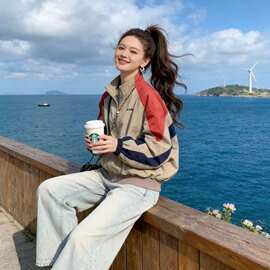 小个子撞色棒球服外套女2026春秋新款韩版时尚休闲春季外搭夹克女