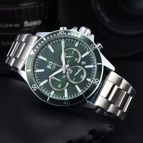 2024 Men's Foreign Trade 6-Pin Steel Band B Watch S6-Pin Quartz Watch Manufacturer Wholesale Dropshipping