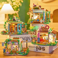 Beiledi 21092-21095 Мини-Город Вид улицы Цветочный магазин Оформление здания конструктор игрушка для детей поколения