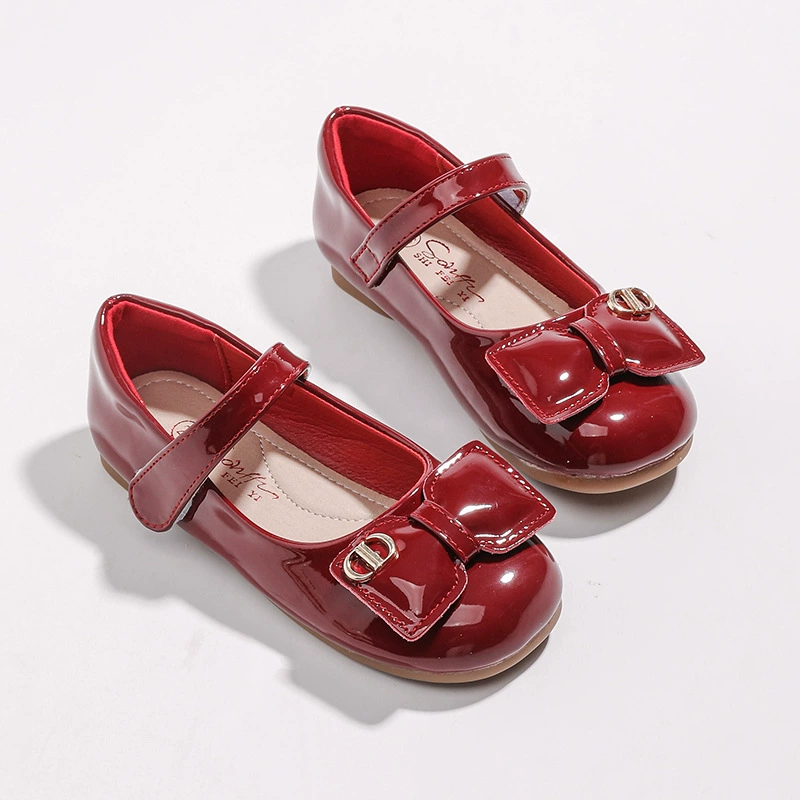 Детские кожаные туфли Aisha, туфли принцессы с мягкой подошвой, весна 2025, новые черные универсальные туфли для девочек, школьные балетки для малышей