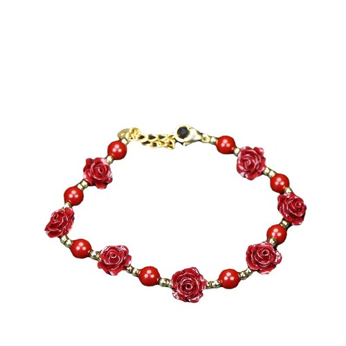 Cinnabar Pearl Bracelet High-content Purple Gold Sand Rose Pearl Bracelet Xiaohongshu Adjustable Cinnabar Necklace