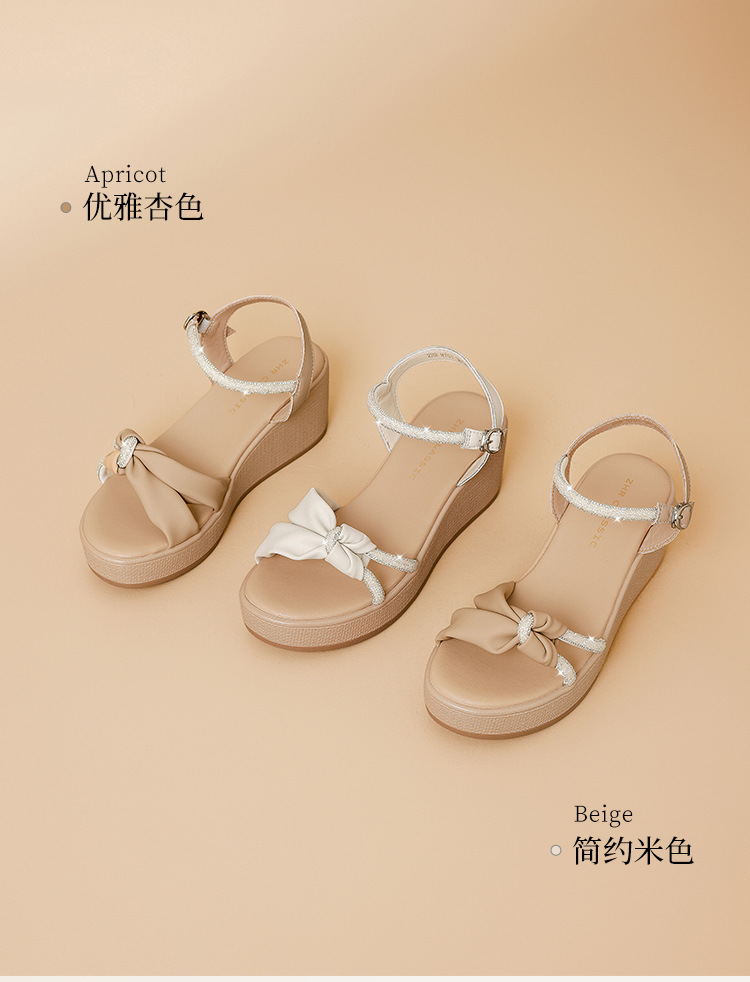 Sandal nữ đế xuồng đính đá cổ điển, tăng chiều cao, phong cách thanh lịch — M701 Hạnh chi tiết 8