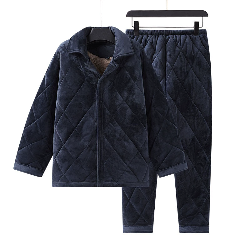Комплект домашней одежды для тюрем и тюрем, зимнее стеганое хлопковое пальто из хрустального бархата, утолщенное и на флисовой подкладке для тепла, хлопчатобумажная одежда для тюрем.