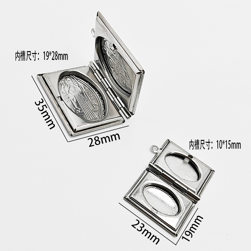 DIYのステンレス鋼の写真の箱の愛の円形の正方形のペンダントのアクセサリーのネックレスの装飾の部品のカップルの写真の箱|undefined