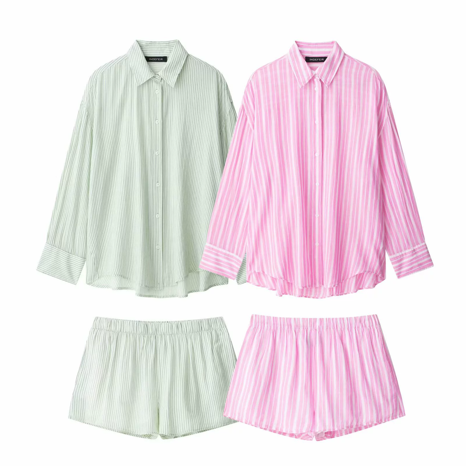 PB&ZA новая женская летняя рубашка в полоску 2025 7521078 + шорты в полоску 7200412