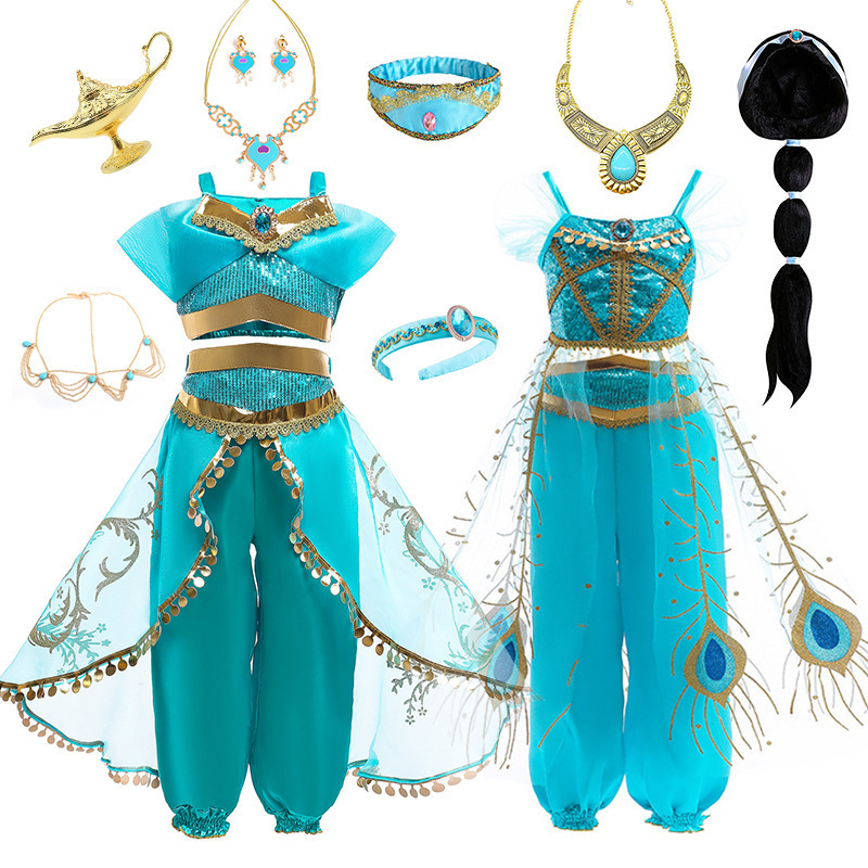 2024 Aladdin Magic Lamp Series Indian Belly Dance Cosplay Costume Jasmine Princess Children's Performance Set