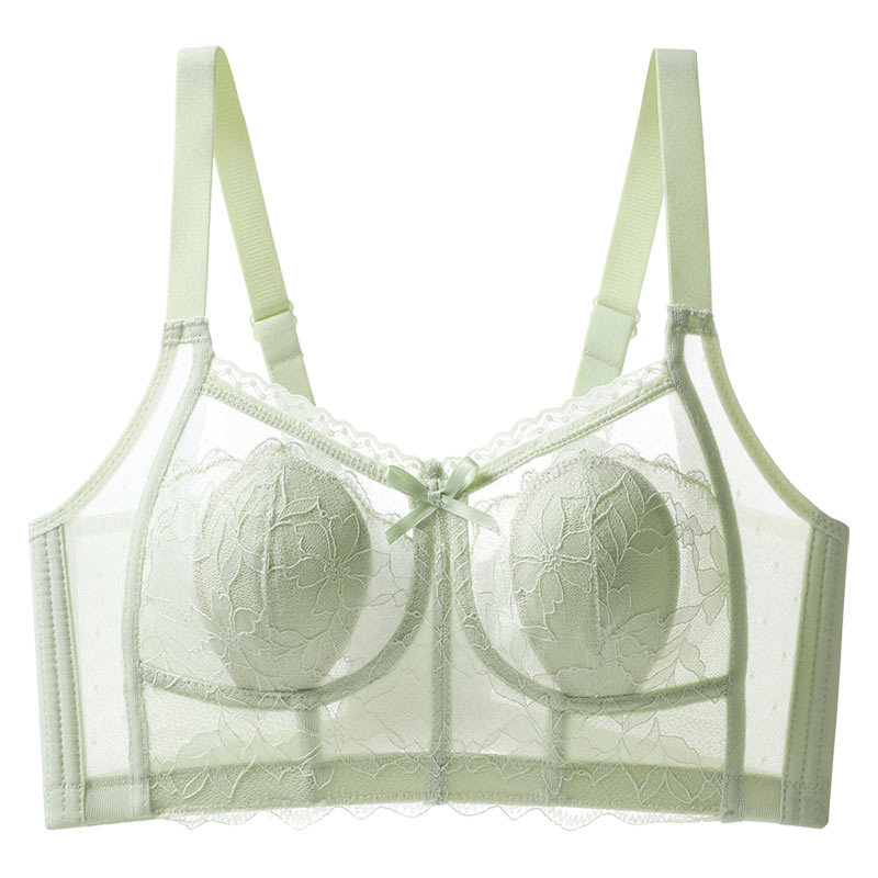 Ropa interior grande pecho pequeño verano Delgado Orejas de conejo Sujetador push up inalámbrico sujetador de mama estilo francés ropa interior para mujeres