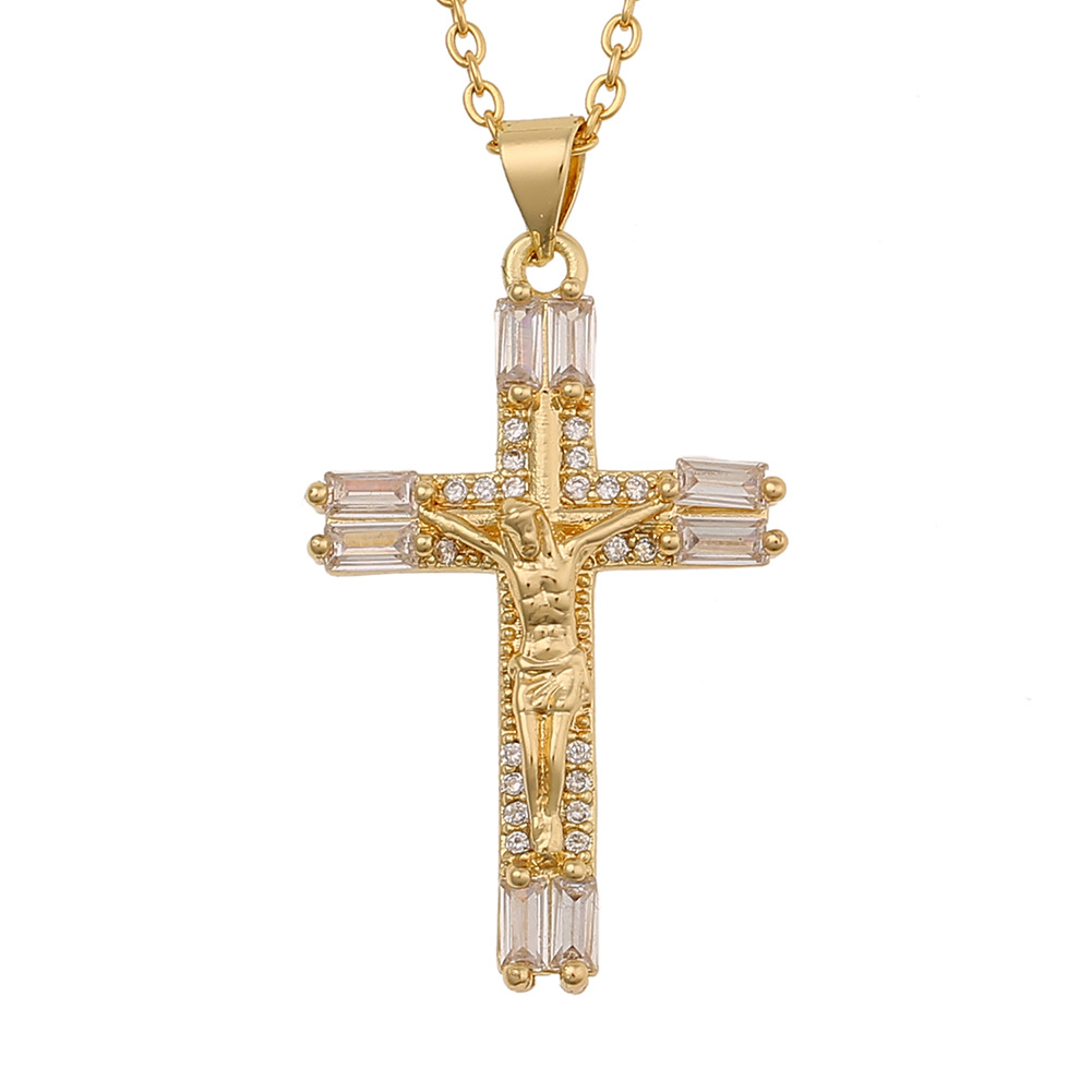 retro religious geometric necklace