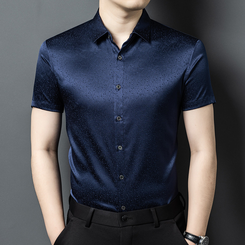 Summer thin silk casual breathable universal shirt