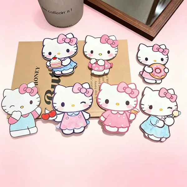 Kuromi Kt Cat Bow Hair Accessory Bangs Patch for Girls and Children, Cartoon Magic Tape Hair Accessory Side Clip