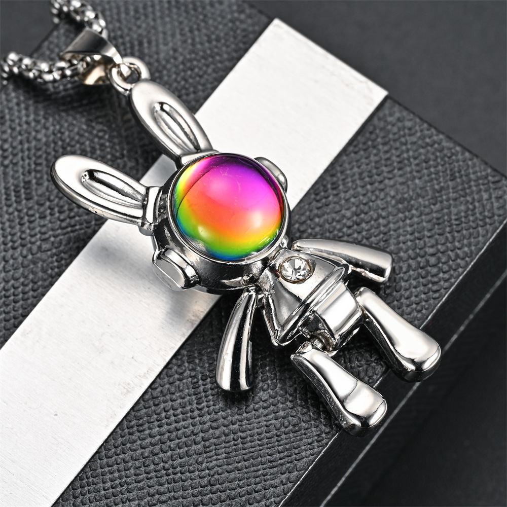 INS Style Astronaut Stainless Steel Pendant Necklace 1 Piece