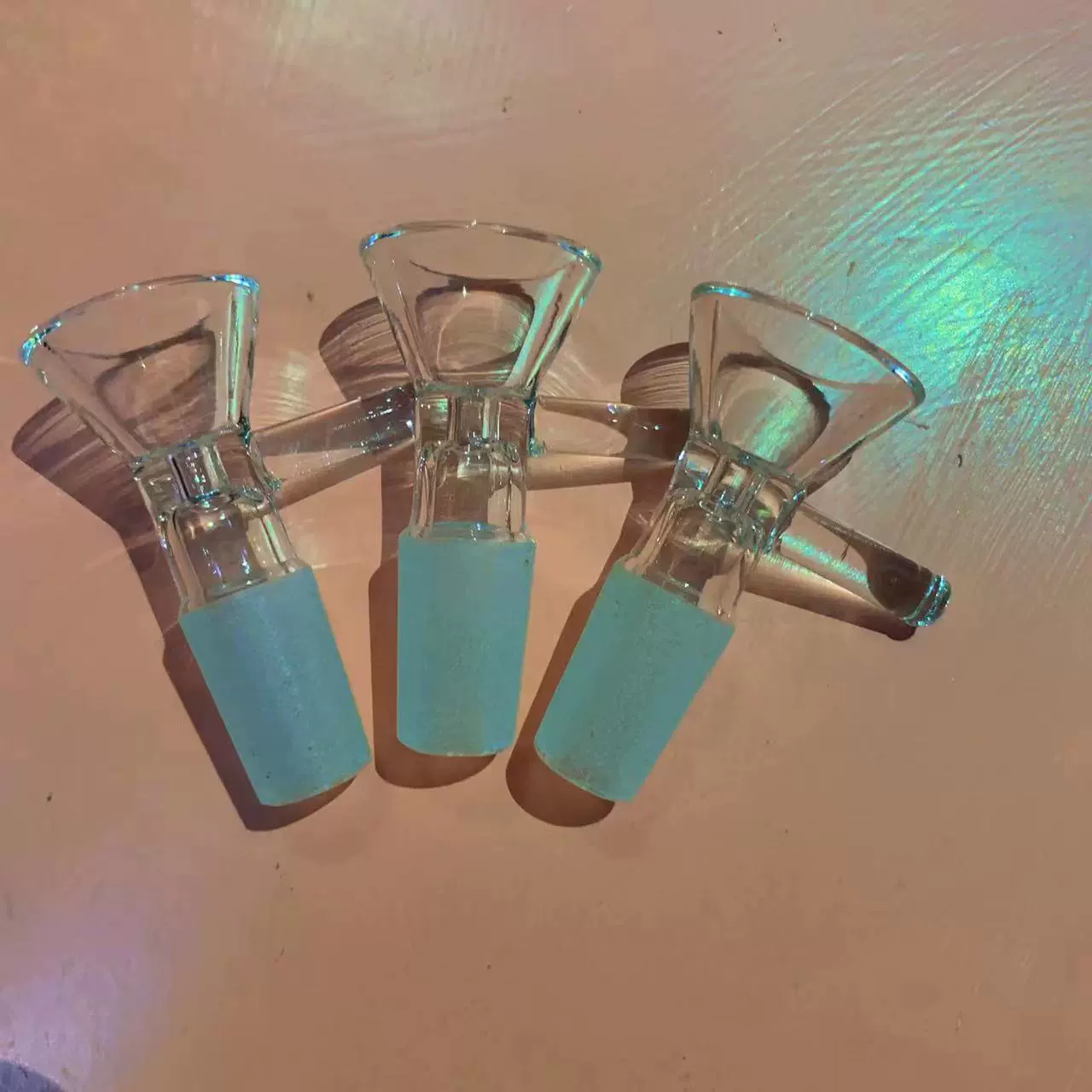 水烟玻璃透明喇叭口形状烟斗高硼硅玻璃彩色水烟壶配件烟锅玻璃罩