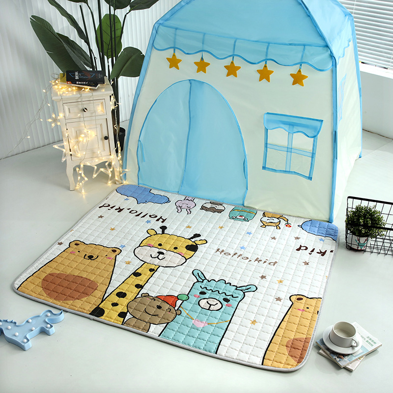 Cute Kidsren's Thickeneded Tent Floor Mat, Cotton Picnic Mat, Kidsren's Living Room Floor Climbing Mat, Machine Washable