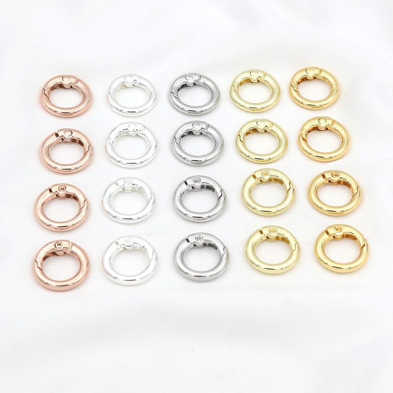 18K Real Gold Color-Preserving Gold-Plated Round Spring Clasp Keychain End Connection Ring DIY Jewelry Accessories B64 18K Real Gold Color-Preserving Gold-Plated Round Spring Clasp Keychain End Connection Ring DIY Jewelry Accessories B64