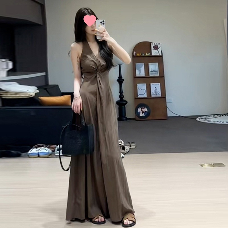 Light Luxury Black Halter Neck Dress for Women, Summer 2026 New Style, Elegant Ankle-Length Dress