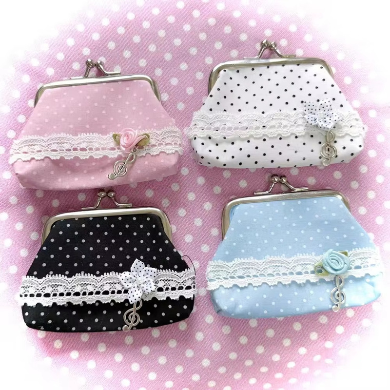 Handmade Vintage Style Lace Rose Coin Purse Bluetooth Earphone Case Lipstick Bag Ins Keychain Bag Pendant