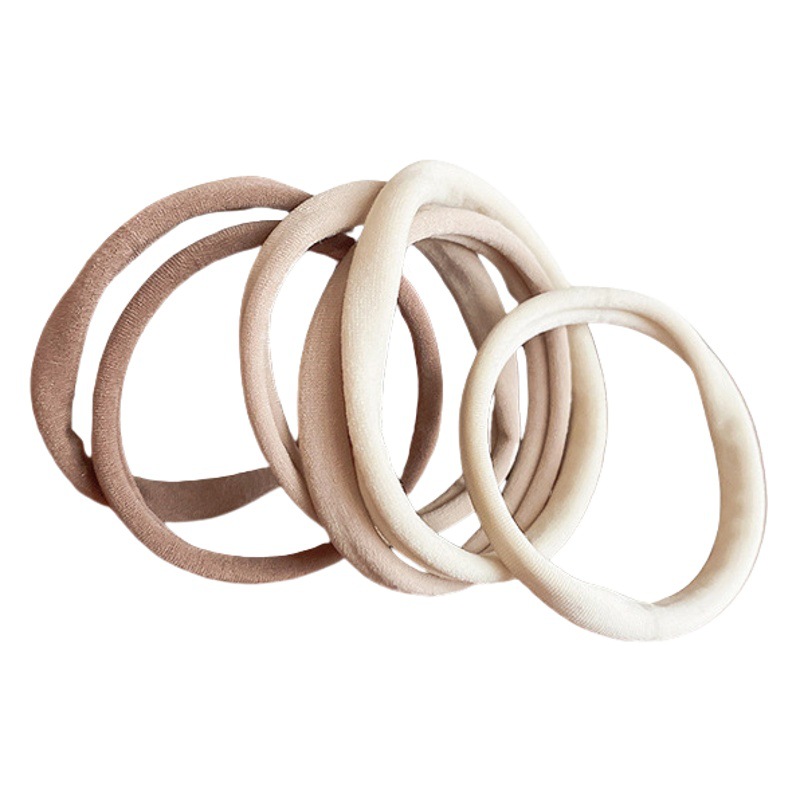 Color mezclado tejido elástico banda de pelo 6-piece set nicho de moda durable cuerda de pelo simple todo-Partido alta Cola de Caballo banda de goma al por mayor