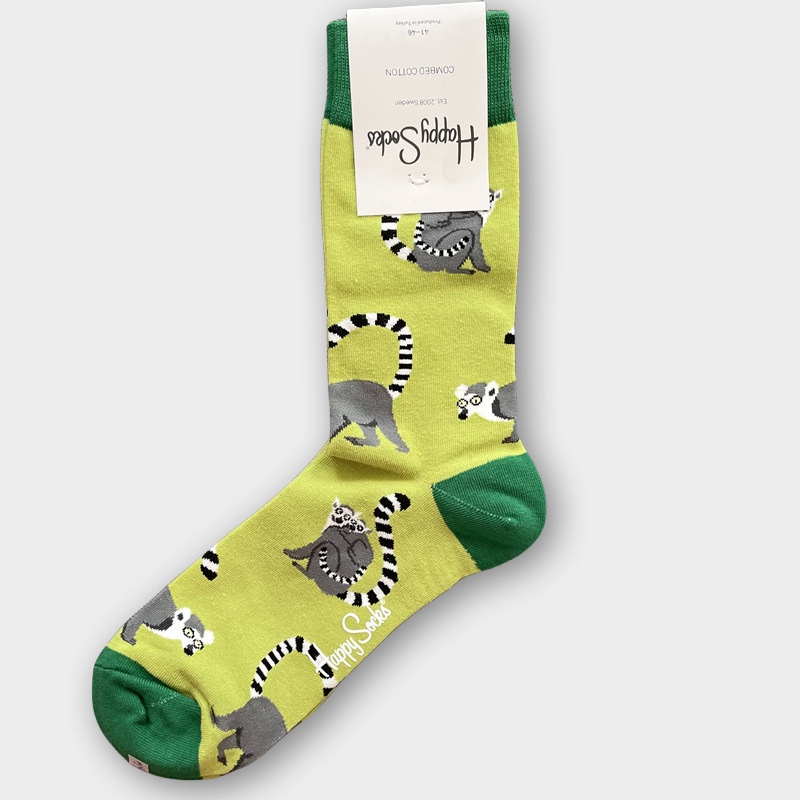 ハッピーソックス メンズソックス ミドル丈 コーマ綿 吸汗消臭 通気性 スウェーデン製 おしゃれ カラフル 薄手