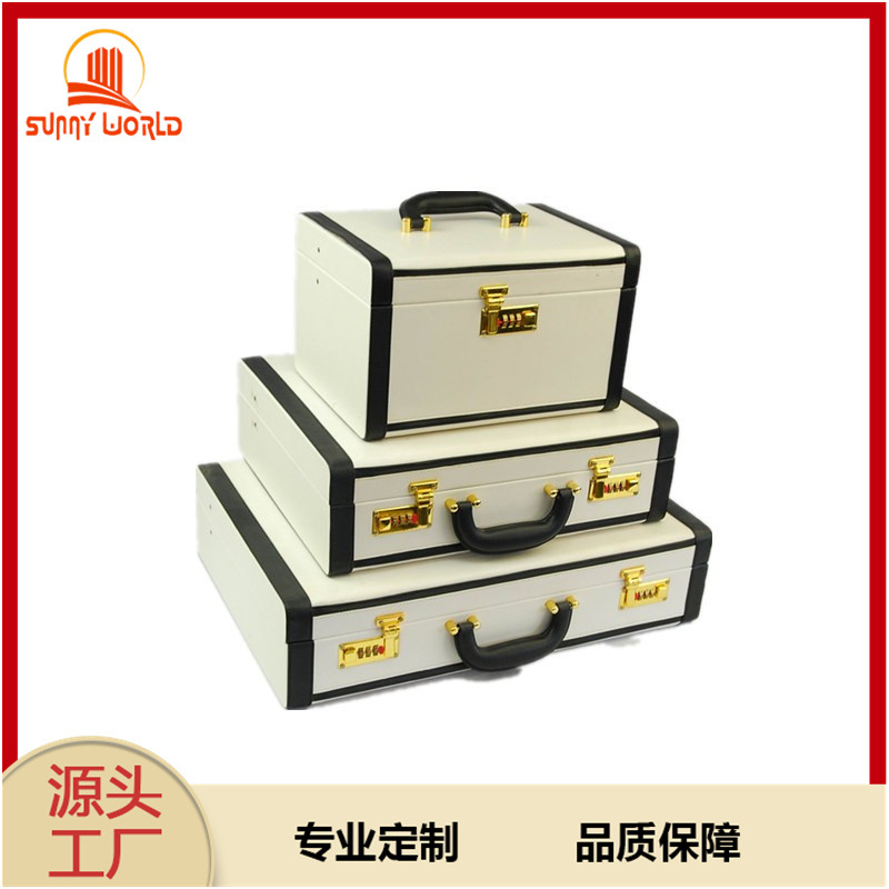 高级感仿古手提皮质杂物收纳箱毛衣首饰cd高端复古收藏皮革箱子