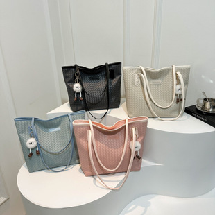 Advanced Sense Large Capacity Tote Bag Women's 2024 Spring New Woven commuter Bag Cross-border Foreign Trade Shoulder Bag