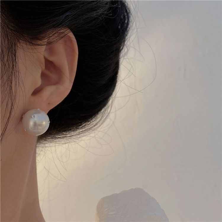 Fashion Geometric Imitation Pearl Plating Rhinestones Womenu0027S Ear Studs 1 Pair