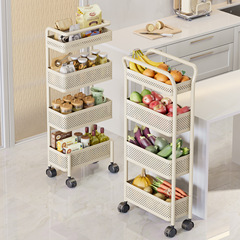廚房夾縫冰箱置物架側收納菜籃子小推車落地多層儲物架抽拉可移動