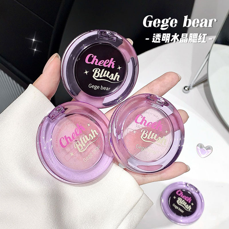 Gegebear Crystal Transparent Blush Light Transparent Water Skin Pure Desire Girl Winter Blush Cream Maquillaje al por mayor
