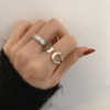 South Korean brand goods, universal ring with pigtail, silver 925 sample, on index finger, simple and elegant design