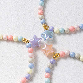 马卡龙撞色珠光珠星空幻彩星星宠物项链猫猫狗狗小型犬围脖项圈