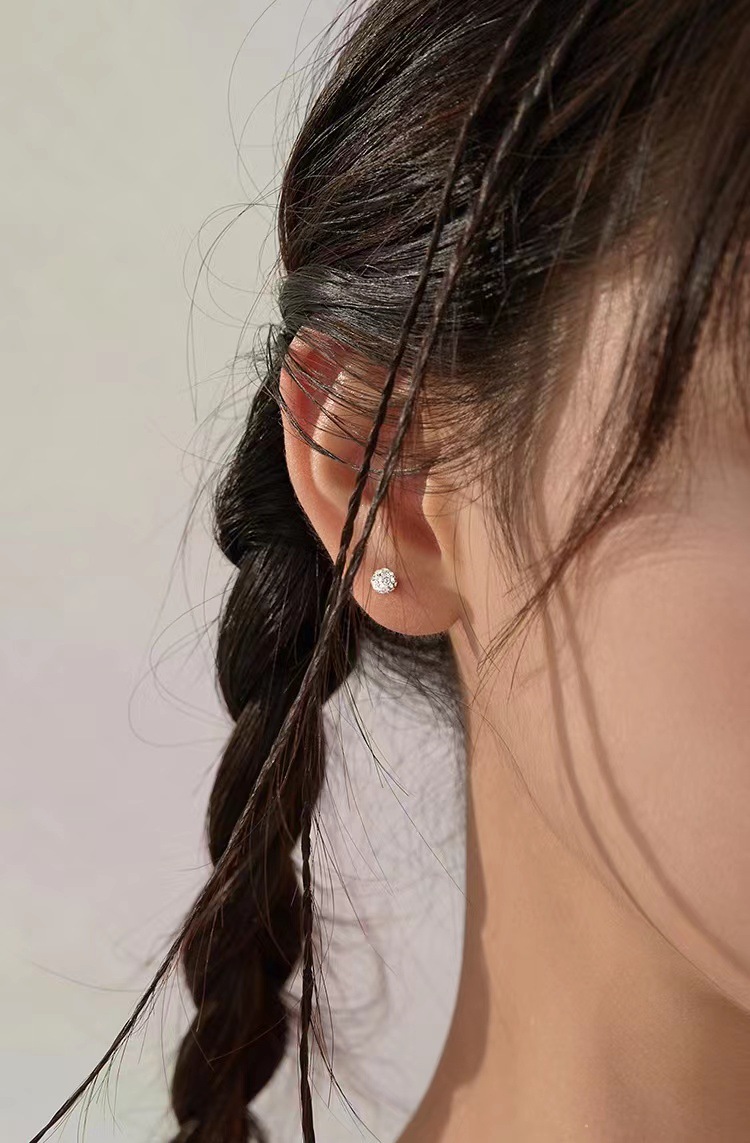 Sweet Geometric Sterling Silver Plating Earrings 1 Pair