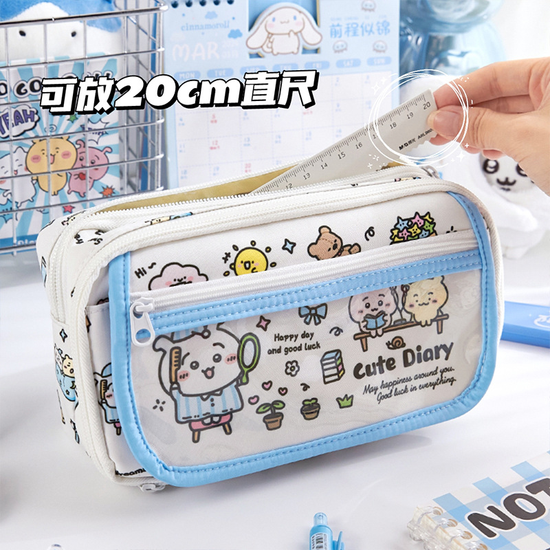 Bagos de lápiz lindos nuevos paquetes de dolor de gran capacidad bolsas de papelería estudiantes de escuela secundaria diseño sensación caja de lápiz caja de papelería de niñas