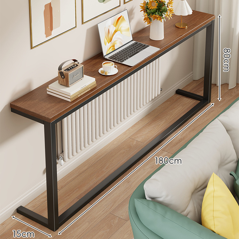 Estante Estrecho de Almacenamiento de Madera y Hierro para Sala de Estar y Dormitorio