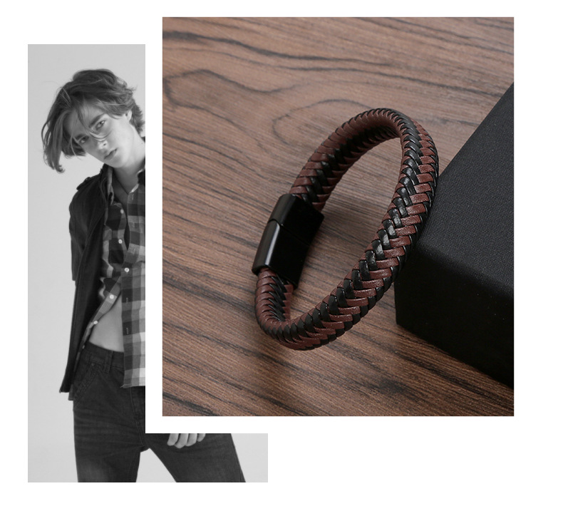 Fashion U Shape Pu Leather Plating Men's Bangle 1 Piece display picture 1