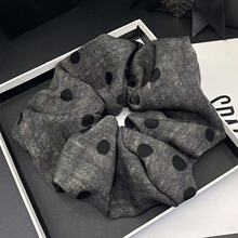 热卖款圆点平纹段雪纺布印花面料 制作大肠圈头饰饰品服装布面料