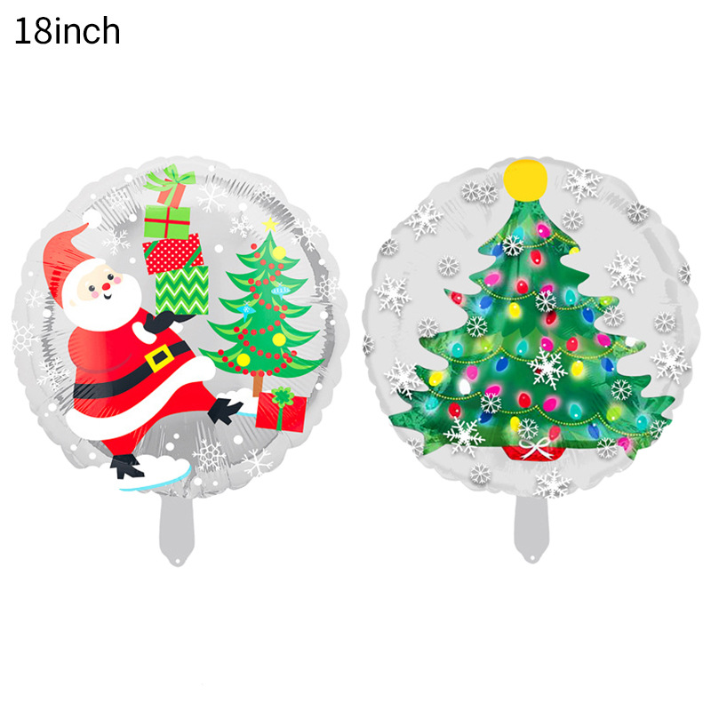 18 pulgadas película de aluminio bola bola globo de Navidad dibujos animados tema de hielo y nieve fiesta noche de Navidad papel de aluminio globo decoración