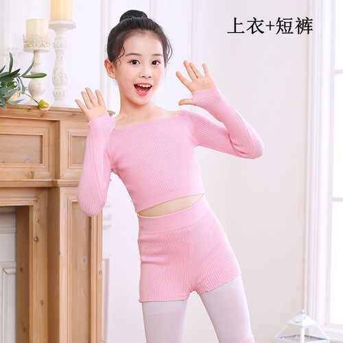 Children's dance sweater, winter dance sweater, vest, gray western-style training clothes, girls' shawl