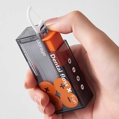 自動的にポップアップするデンタルフロスボックス、家庭用ハイエンドポータブルミニつまようじホルダー、デンタルフロススティック収納ボックス