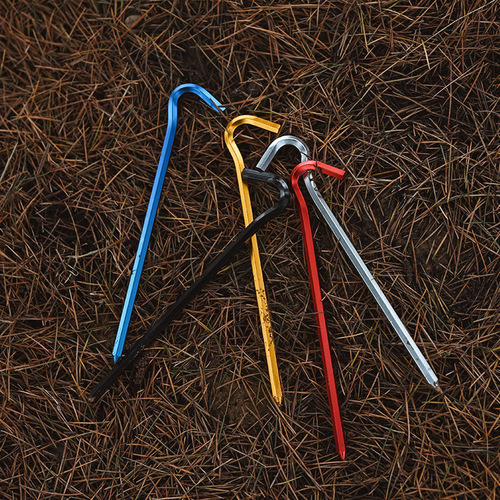 Outdoor canopy tent ground nails six-edge ground nails hexagonal aluminum alloy lengthened and thickened question mark ground nails camping nails cross-border