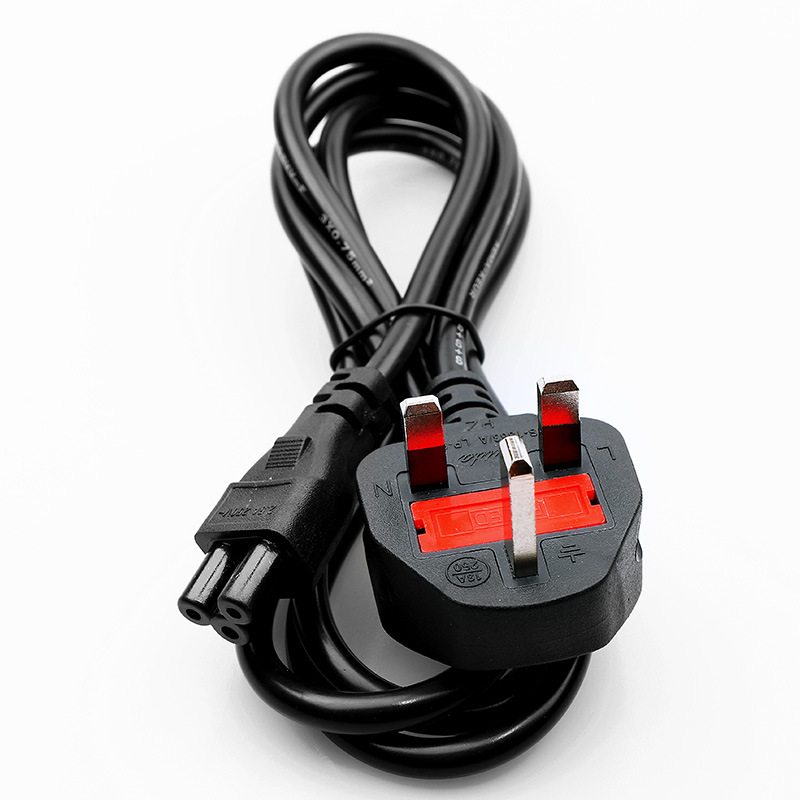 1.5-meter British Standard power cord for laptop adapter charger, three-core plug with British plug connector