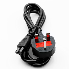 1.5-meter British Standard power cord for laptop adapter charger, three-core plug with British plug connector