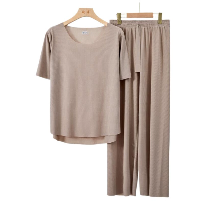 2025 крутые пижамы для пар, женские летние пижамы из ледяной шелковой нити, домашняя одежда, мужской однотонный драпированный домашний костюм большого размера