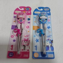 韩国爱迪生警车学习筷子儿童纠正筷子训练筷子练习筷不锈钢矫正筷