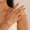 Chain, brand bracelet, metal jewelry from pearl, European style, simple and elegant design