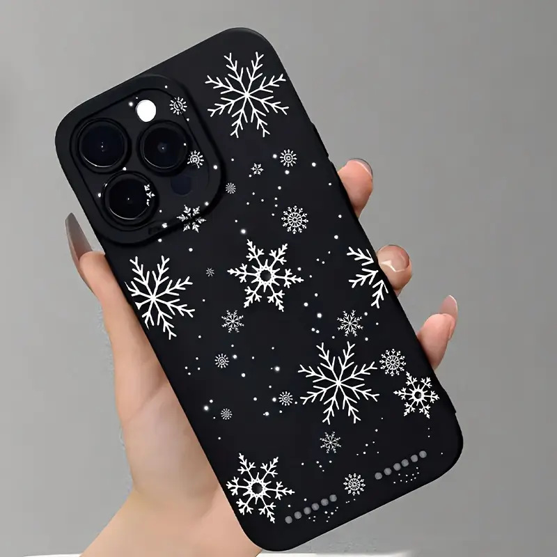 适用苹果15promax手机壳新款iPhone14高级感13pro圣诞雪花17/16软