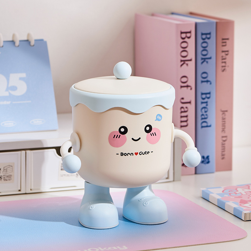 デスクトップゴミ箱家庭用見栄えの良いかわいい漫画子供用デスクオフィスデスク寝室ベッドサイド小さなゴミ箱|undefined