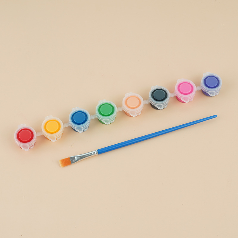 Pintura acrílica de los niños 12 colores traje 6 estudiantes siameses kindergarten arte pintura graffiti DIY yeso tira pigmento