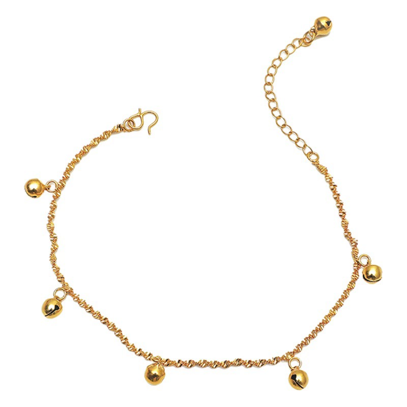 Не выцветает Внешняя торговля мода простой тремоло с 24-каратным золотым ножным браслетом Вьетнам Золото Любовь колокольчик ножной браслет Женщины
