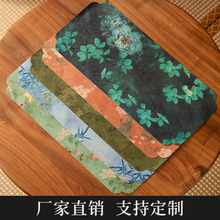 新中式国风双面茶席轻奢高端仿香云纱干泡垫禅意复古长条茶桌布